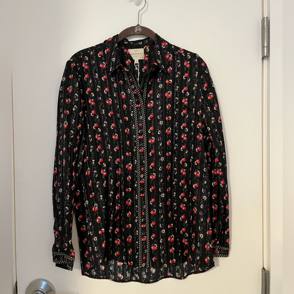 NWT Sezane Ann Shirt Floral Folklore sz36 - Picture 3 of 5